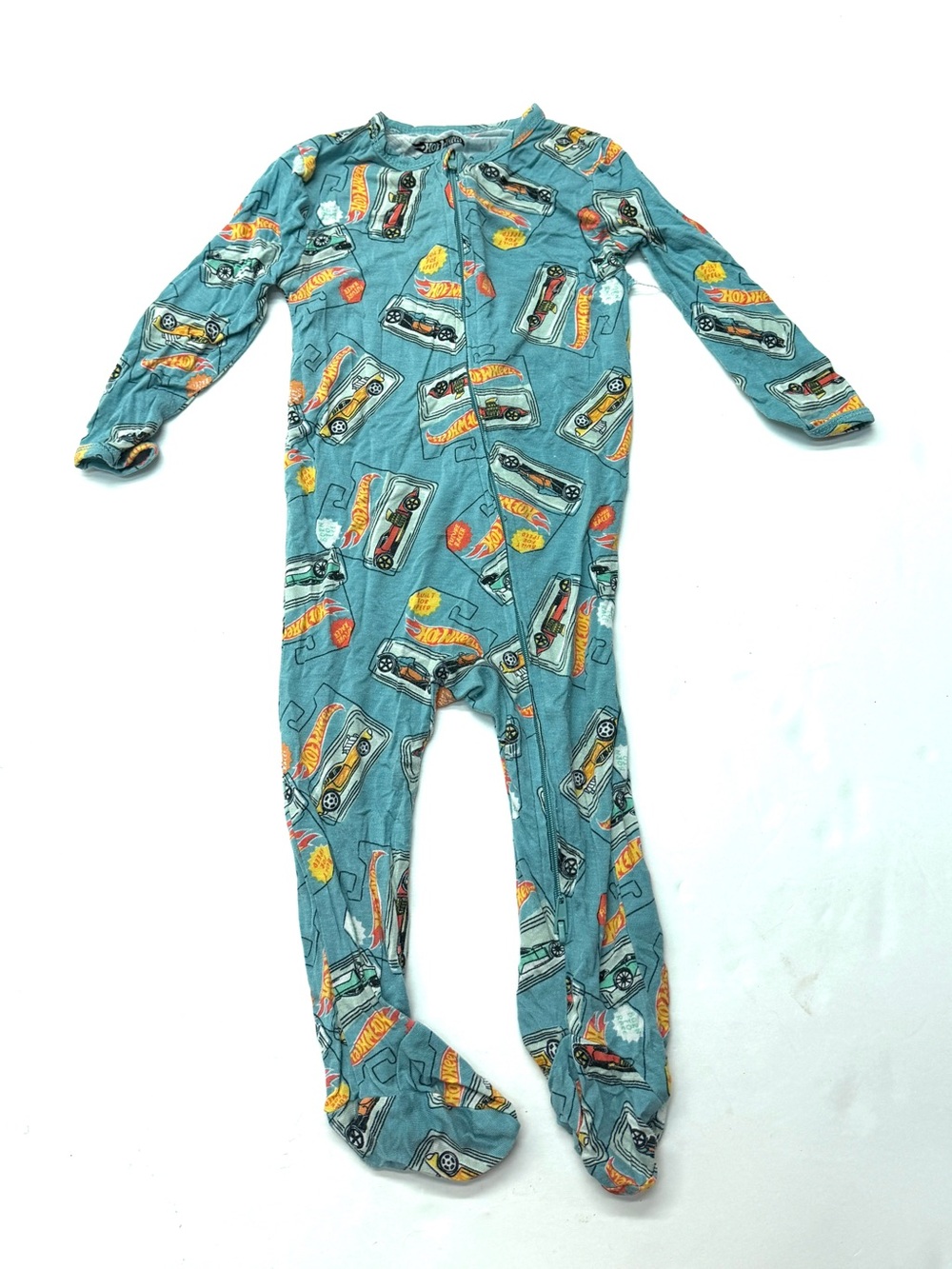 Hot Wheels Blue Baby One-Piece Footed Pajamas One Piece Bamboo